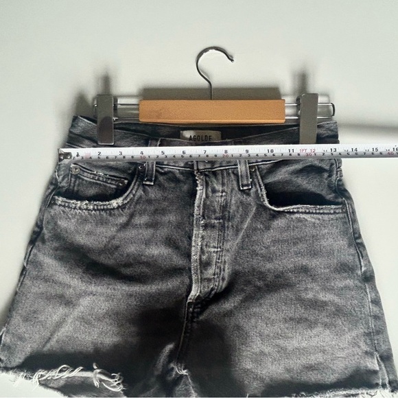 AGOLDE  Dee Short in Moxy denim jeans size 25 black grey high waisted - Picture 6 of 10